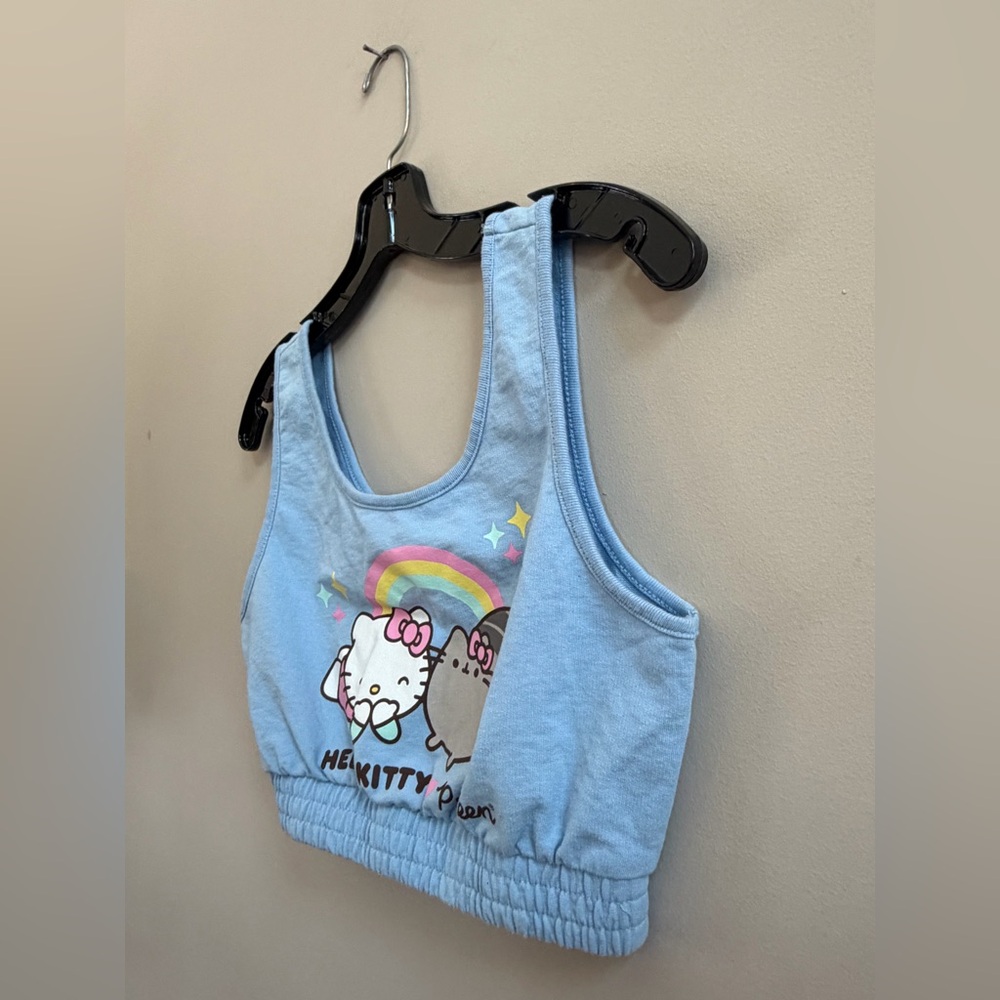 2023 Sanrio Hello Kitty x Pusheen Kawaii Cute Graphic Cropped Tank Top Shirt - Picture 3 of 11